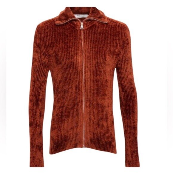 NWT Aya Muse Cyro Top Jacket Full Zip Chenille Fabric in Rust Size M - Picture 5 of 15